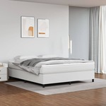 shumee Box spring postelja z vzmetnico bel 160x200 cm umetno usnje