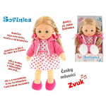 Mikro Trading Lutka Sofinka, blondinka, 31 cm, mehko telo, na baterije, češko govoreča