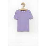 Otroška bombažna kratka majica GAP vijolična barva - vijolična. Otroška Lahkotna kratka majica iz kolekcije GAP. Model izdelan iz rebraste pletenine.