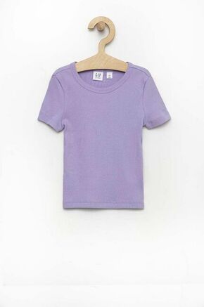 Otroška bombažna kratka majica GAP vijolična barva - vijolična. Otroška Lahkotna kratka majica iz kolekcije GAP. Model izdelan iz rebraste pletenine.
