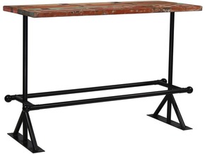 VIDAXL Barska miza iz trdnega predelanega lesa 150x70x107 cm večbarvna