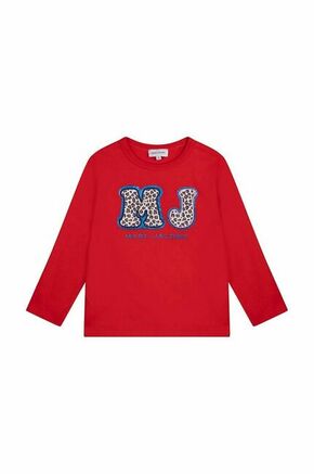 Otroška bombažna majica z dolgimi rokavi Marc Jacobs rdeča barva - rdeča. Otroški lahkotna majica iz kolekcije Marc Jacobs. Model izdelan iz pletenine z nalepko.