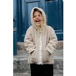 Otroška jakna Konges Sløjd bež barva - bež. Otroški jakna iz kolekcije Konges Sløjd. Prehoden model, izdelan iz kombinacije gladkega in vzorčastega blaga.