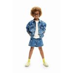Otroška jeans jakna Desigual - modra. Otroški jakna iz kolekcije Desigual. Nepodložen model, izdelan iz blaga z aplikacijo.