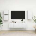 Greatstore Komplet TV omaric 5-delni bela iverna plošča