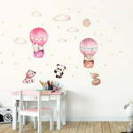 Rožnate otroške stenske nalepke Ambiance Balloons and Stars
