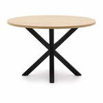 Črna/v naravni barvi okrogla jedilna miza ø 120 cm Argo – Kave Home