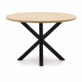 Črna/v naravni barvi okrogla jedilna miza ø 120 cm Argo – Kave Home
