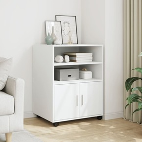 VidaXL Omarica na kolesih bela 60x48x81 cm inženirski les