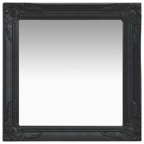 VidaXL Stensko ogledalo v baročnem stilu 60x60 cm črno