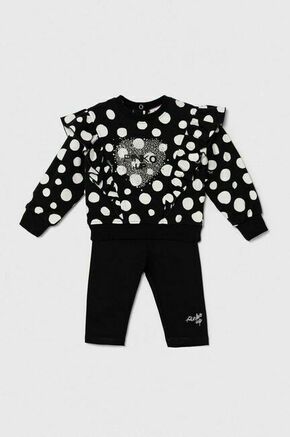 Komplet za dojenčka Pinko Up črna barva - črna. Komplet za dojenčka iz kolekcije Pinko Up. Model izdelan iz vzorčaste pletenine.