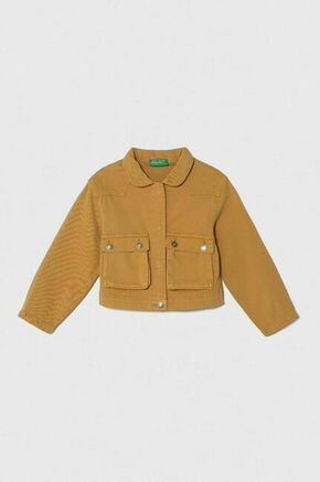 Otroška jeans jakna United Colors of Benetton rumena barva - rumena. Otroški jakna iz kolekcije United Colors of Benetton. Nepodložen model