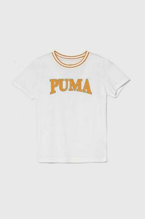 Otroška bombažna kratka majica Puma PUMA SQUAD B bela barva - bela. Otroška kratka majica iz kolekcije Puma