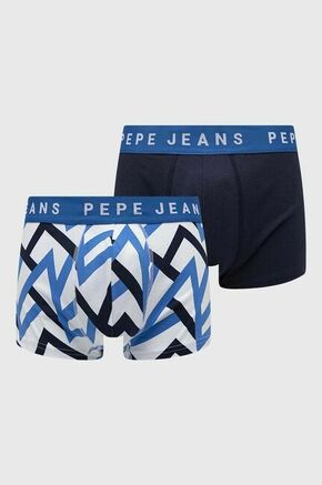 Boksarice Pepe Jeans 2-pack moški - modra. Boksarice iz kolekcije Pepe Jeans. Model izdelan iz elastične pletenine. V kompletu sta dva para.