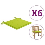 vidaXL Blazine za vrtne stole 6 kosov svetlo zelene 50x50x4 cm blago