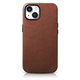 iCARER oil wax premium leather case magnetna usnjena torbica iphone 14 z magsafe rjava (wmi14220701-rb)