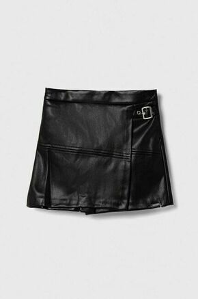 Otroške kratke hlače Guess črna barva - črna. Otroški kratke hlače iz kolekcije Guess. Model izdelan iz imitacija usnja.