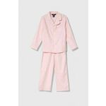 Otroška bombažna pižama Polo Ralph Lauren roza barva - roza. Otroški pižama iz kolekcije Polo Ralph Lauren. Model izdelan iz vzorčaste, bombažne tkanine.