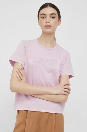 Bombažen t-shirt Levi's vijolična barva - vijolična. T-shirt iz kolekcije Levi's. Model izdelan iz tanke