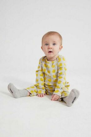 Otroški pajac Bobo Choses - siva. Pajac za dojenčka iz kolekcije Bobo Choses. Model izdelan iz vzorčaste pletenine.