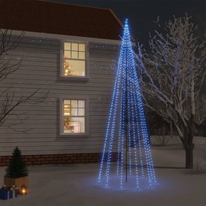 Božično drevo s konico 732 modrih LED lučk 500 cm