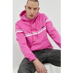 Bombažen pulover GCDS moška, roza barva, s kapuco - roza. Mikica s kapuco iz kolekcije GCDS. Model izdelan iz rahlo elastične pletenine.