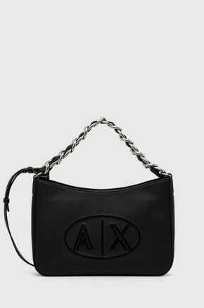Torbica Armani Exchange črna barva - črna. Velika torbica iz kolekcije Armani Exchange. Model na zapenjanje