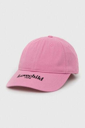 Bombažna bejzbolska kapa Lovechild roza barva - roza. Kapa s šiltom vrste baseball iz kolekcije Lovechild. Model izdelan iz tkanine s potiskom. Bombažen