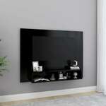 Greatstore Stenska TV omarica črna 120x23,5x90 cm iverna plošča