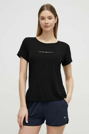 Kratka majica za plažo Emporio Armani Underwear črna barva - črna. Kratka majica za plažo iz kolekcije Emporio Armani Underwear. Model izdelan iz elastične pletenine. Izjemno udoben material z visoko vsebnostjo viskoze.