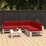 vidaXL Blazine za kavč iz palet 7 kosov rdeče