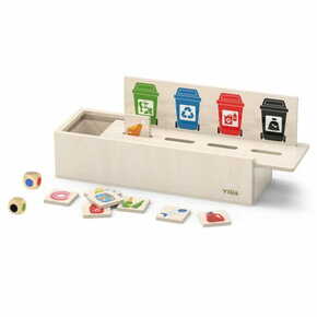 Viga Toys VIGA Puzzle Izobraževalna lesena igra za učenje razvrščanja smeti - 44504 -