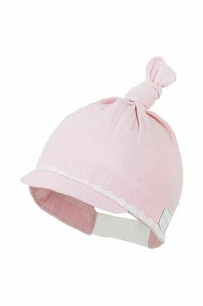 Otroška ruta Jamiks BISZA roza barva - roza. Otroška kapa iz kolekcije Jamiks. Model izdelan iz enobarvne tkanine.