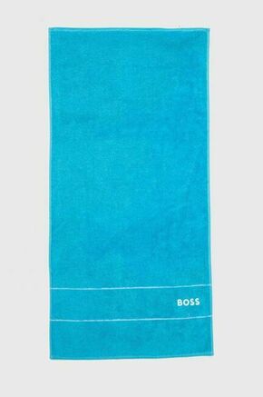Bombažna brisača BOSS Plain River Blue 50 x 100 cm - modra. Brisača iz kolekcije BOSS. Model izdelan iz bombažne tkanine.