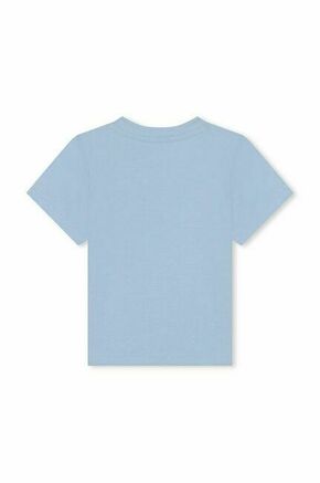 Otroška bombažna kratka majica BOSS - modra. Otroške kratka majica iz kolekcije BOSS