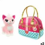 plišasta igrača funville cutekins torbica mačka 20 x 19 x 14 cm (2 kosov)