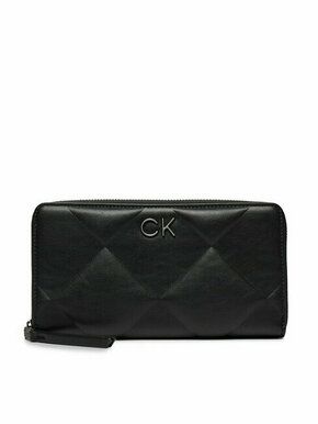 Calvin Klein Velika ženska denarnica Re-Lock Quilt Za Wallet Lg K60K610774 Črna