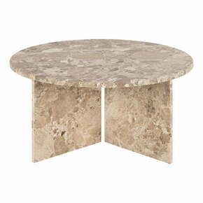 Svetlo rjava marmorna okrogla mizica ø 90 cm Vega – Actona