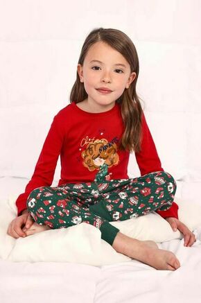 Otroška pižama Mayoral rdeča barva - rdeča. Pižama iz kolekcije Mayoral. Model izdelan iz pletenine vzorčaste. Izjemno udobna tkanina z visoko vsebnostjo bombaža.