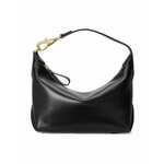 Usnjena torbica Lauren Ralph Lauren črna barva - črna. Majhna torbica iz kolekcije Lauren Ralph Lauren. Model na zapenjanje, izdelan iz naravnega usnja.