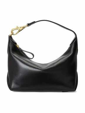 Usnjena torbica Lauren Ralph Lauren črna barva - črna. Majhna torbica iz kolekcije Lauren Ralph Lauren. Model na zapenjanje