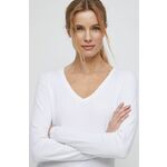 Majica z dolgimi rokavi Medicine ženski, bela barva - bela. Majica z dolgimi rokavi iz kolekcije Medicine. Model izdelan iz enobarvne pletenine.
