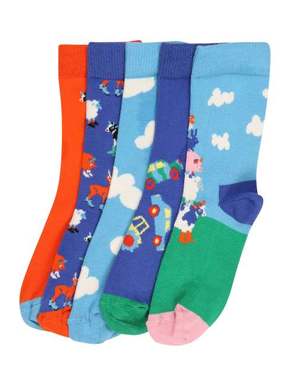 Komplet modrih nogavic z vzorcem Happy Socks