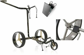 Jucad Carbon 3-Wheel Deluxe SET Black/Gold Ročni voziček za golf