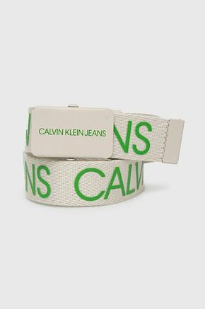 Otroški pas Calvin Klein Jeans bež barva - bež. Otroški pas iz kolekcije Calvin Klein Jeans. Model izdelan iz tekstilnega materiala.