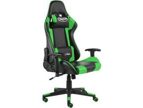 VIDAXL Vrtljiv gaming stol zelen PVC