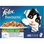 FELIX Fantastic Multipack 12x85g govedina s korenjem/ piščanec s paradižnikom/ losos z bučkami/ postrv s stročjim fižolom