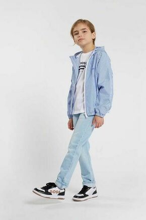 Otroška jakna BOSS - modra. Otroški jakna iz kolekcije BOSS. Nepodložen model