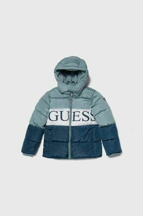 Otroška jakna Guess - modra. Otroški jakna iz kolekcije Guess. Podložen model