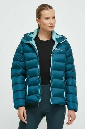 Puhasta športna jakna Jack Wolfskin Nebelhorn turkizna barva - turkizna. Puhasta športna jakna iz kolekcije Jack Wolfskin. Podložen model